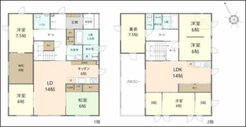 中古住宅 千歳市駒里 平面図